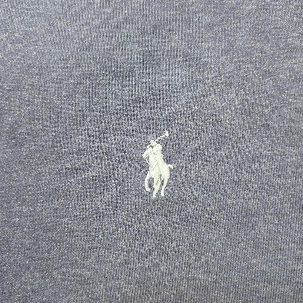 Polo Ralph Lauren Shirt Mens Medium Blue White Pony Cotton Knit Preppy Logo